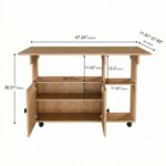Folding Dining Table for Home for 4 Seater Space-Saving Wooden Folding Dining Table with