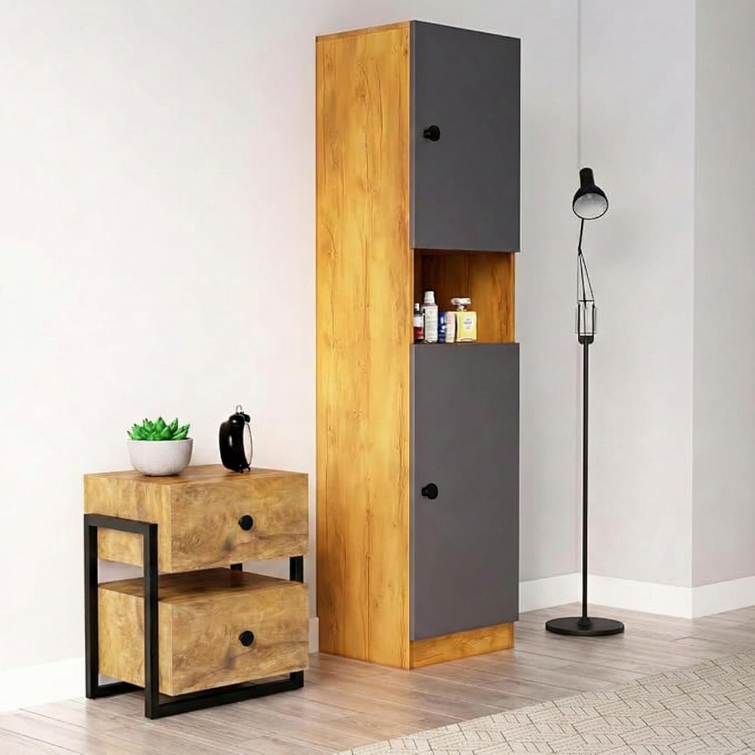 Wooden Almirah for Clothes, Door for Bedroom, 2 Door Wardrobe for Living Room & Hanging