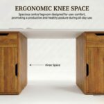 Computer Desk with Storage Cabinet & Drawers, Engineered Wood Study Table with White