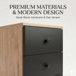 Wooden Filing Cabinet with 3 Drawers, Office File Storage Cabinet, Compact Document