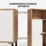 TV Unit for Living Room with Storage Cabinet, 140 cm Wooden TV Stand & 120 cm Side