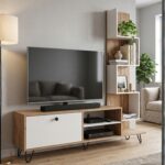 Modern TV Unit with Storage & Display Shelves