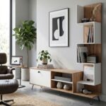 Modern TV Unit with Storage & Display Shelves