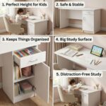 Study Table for Home Wooden Computer Table – Study Desk for Students & Adults, Writing