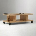 T Shape Center Table with Wheels