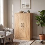 Wooden 2 Door File Storage Cabinet for Office & Home