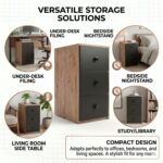 Wooden Filing Cabinet with 3 Drawers, Office File Storage Cabinet, Compact Document