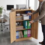Wooden 2 Door File Storage Cabinet for Office & Home