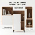 TV Unit for Living Room with Storage Cabinet, 140 cm Wooden TV Stand & 120 cm Side