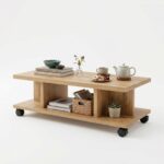 T Shape Center Table with Wheels