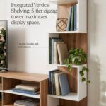 tv Unit for Living Room 43 inch with Storage & Display Shelves Wooden