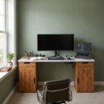 Computer Desk with Storage Cabinet & Drawers, Engineered Wood Study Table with White