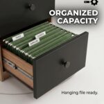 Wooden Filing Cabinet with 3 Drawers, Office File Storage Cabinet, Compact Document
