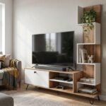 Modern TV Unit with Storage & Display Shelves