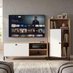 TV Unit for Living Room with Storage Cabinet, 140 cm Wooden TV Stand & 120 cm Side