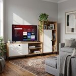 TV Unit for Living Room with Storage Cabinet, 140 cm Wooden TV Stand & 120 cm Side