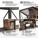 TV Stand I Upto 205 CM I 3-Tier TV Console Table with Storage Shelves, for Living Room,