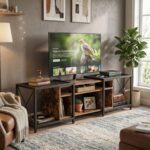 TV Stand I Upto 205 CM I 3-Tier TV Console Table with Storage Shelves, for Living Room,