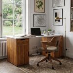 Computer Desk with Storage Cabinet & Drawers, Engineered Wood Study Table with White