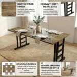 Dining Table, Engineered Wood, Forest Finish, 200x70x75 cm, Modern Rectangular Design