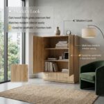 Wooden Storage Cabinet with 2 Doors & 2 Drawers